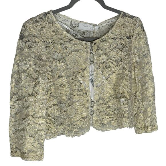 Carla Ruiz Floral Lace Cropped Jacket Classy Regal Victorian Regency Elegant XL - Picture 2 of 8